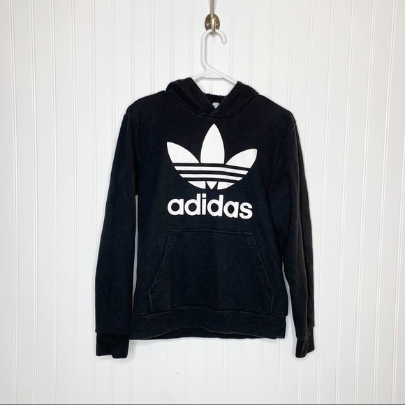 adidas Other - Adidas Logo Black Hooded Sweatshirt